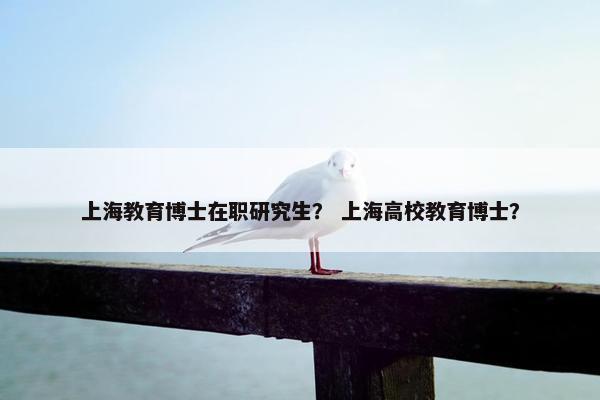 上海教育博士在职研究生？ 上海高校教育博士？