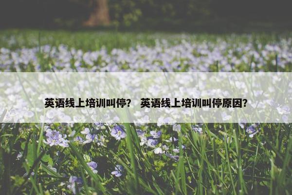 英语线上培训叫停？ 英语线上培训叫停原因？
