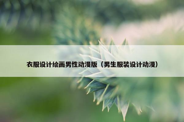 衣服设计绘画男性动漫版（男生服装设计动漫）