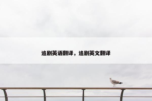 追剧英语翻译，追剧英文翻译