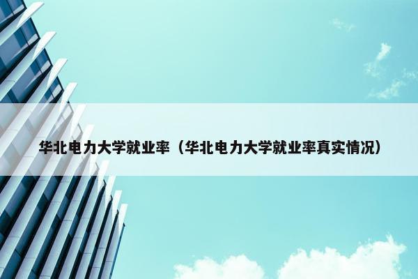 华北电力大学就业率（华北电力大学就业率真实情况）