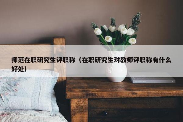 师范在职研究生评职称（在职研究生对教师评职称有什么好处）