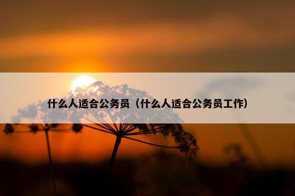 什么人适合公务员（什么人适合公务员工作）