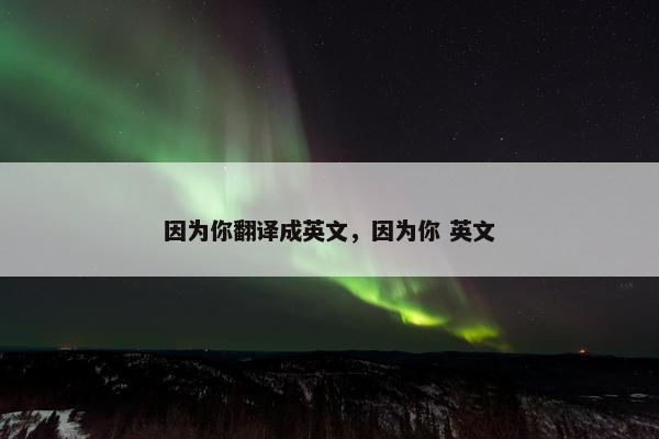 因为你翻译成英文，因为你 英文