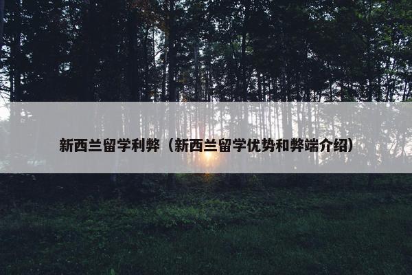 新西兰留学利弊（新西兰留学优势和弊端介绍）