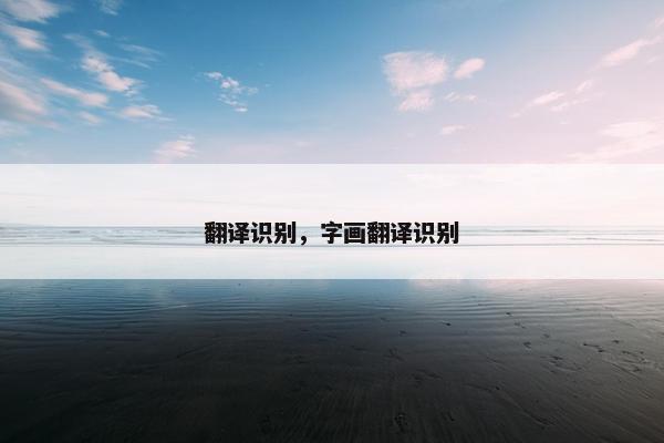 翻译识别，字画翻译识别