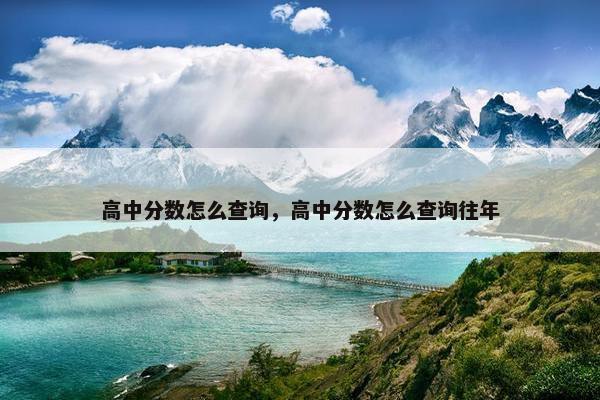高中分数怎么查询，高中分数怎么查询往年