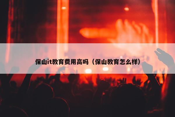 保山it教育费用高吗（保山教育怎么样）
