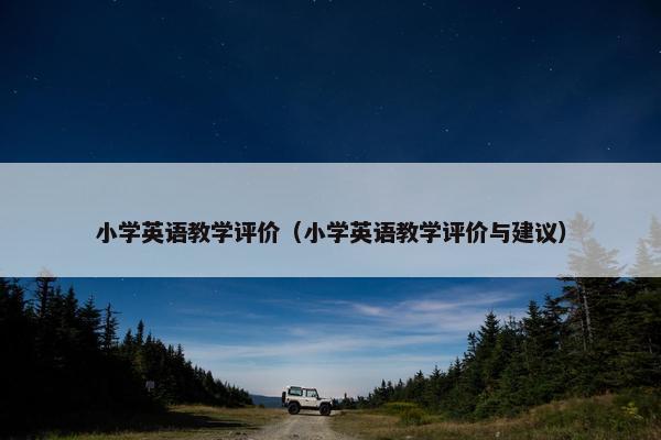 小学英语教学评价（小学英语教学评价与建议）