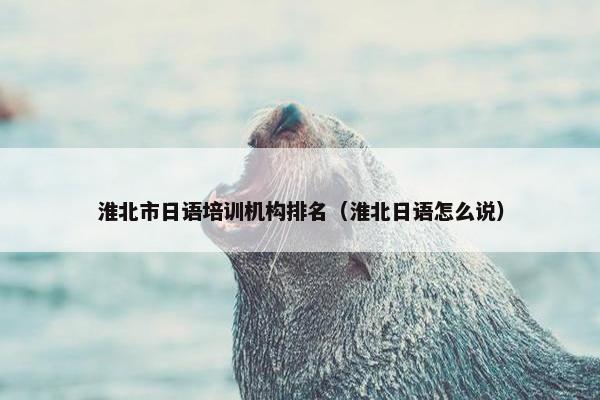 淮北市日语培训机构排名（淮北日语怎么说）