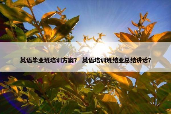 英语毕业班培训方案？ 英语培训班结业总结讲话？