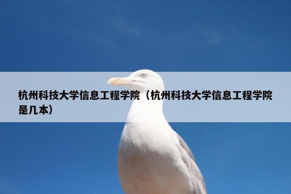 杭州科技大学信息工程学院（杭州科技大学信息工程学院是几本）