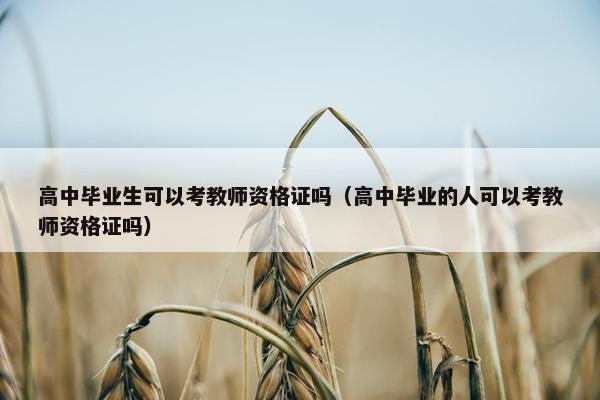 高中毕业生可以考教师资格证吗（高中毕业的人可以考教师资格证吗）