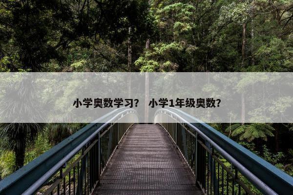 小学奥数学习？ 小学1年级奥数？