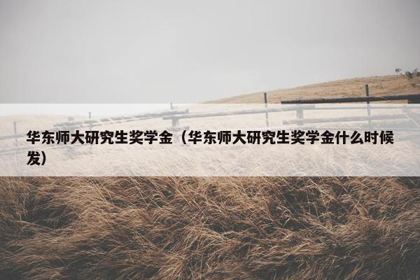 华东师大研究生奖学金（华东师大研究生奖学金什么时候发）