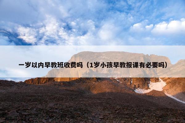 一岁以内早教班收费吗（1岁小孩早教报课有必要吗）