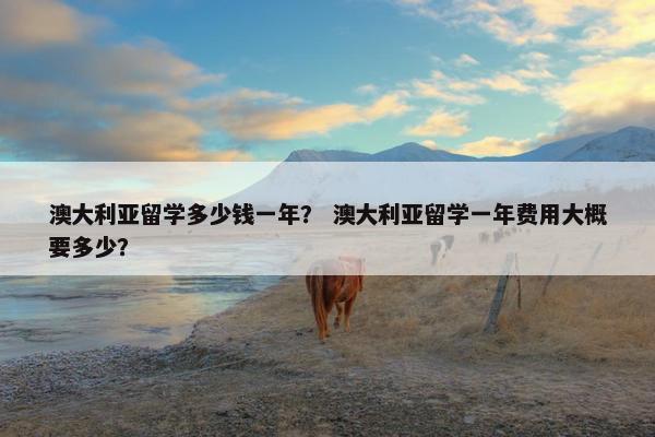 澳大利亚留学多少钱一年？ 澳大利亚留学一年费用大概要多少？