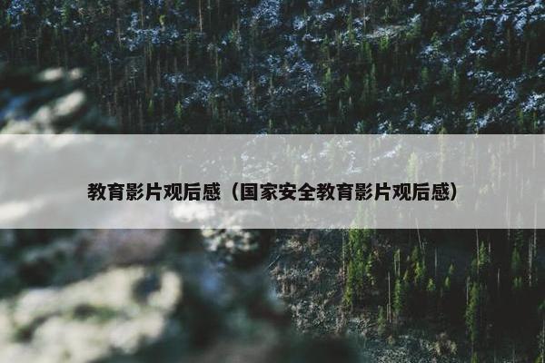教育影片观后感（国家安全教育影片观后感）
