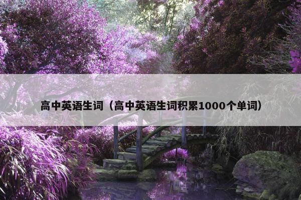 高中英语生词（高中英语生词积累1000个单词）
