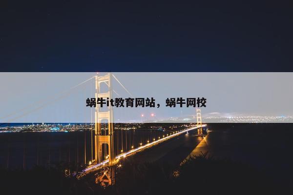 蜗牛it教育网站，蜗牛网校