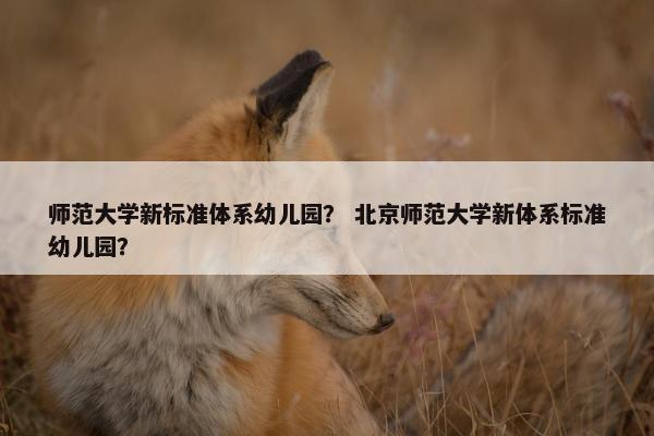 师范大学新标准体系幼儿园？ 北京师范大学新体系标准幼儿园？