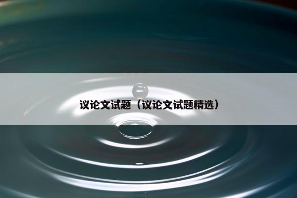 议论文试题（议论文试题精选）