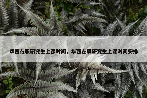 华西在职研究生上课时间，华西在职研究生上课时间安排
