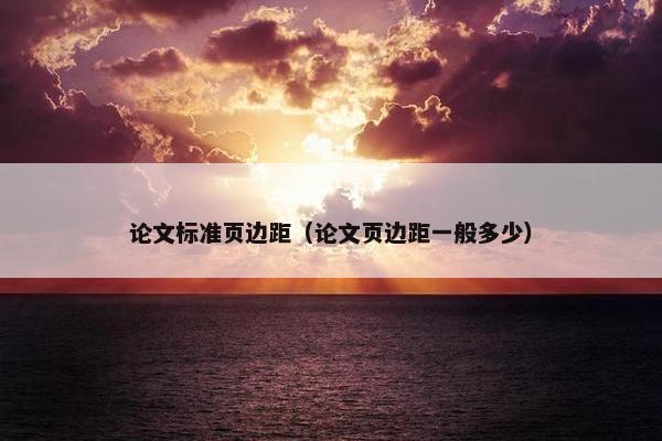 论文标准页边距（论文页边距一般多少）