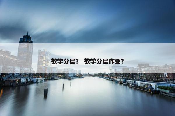 数学分层？ 数学分层作业？