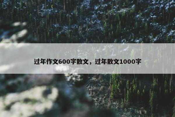 过年作文600字散文，过年散文1000字