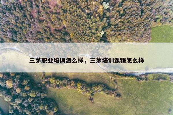 三茅职业培训怎么样，三茅培训课程怎么样