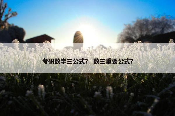 考研数学三公式？ 数三重要公式？