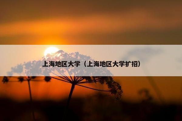 上海地区大学（上海地区大学扩招）