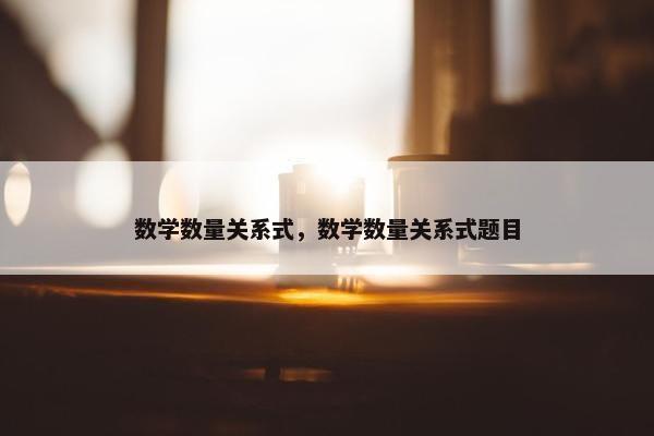 数学数量关系式，数学数量关系式题目