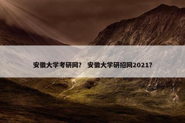 安徽大学考研网？ 安徽大学研招网2021？