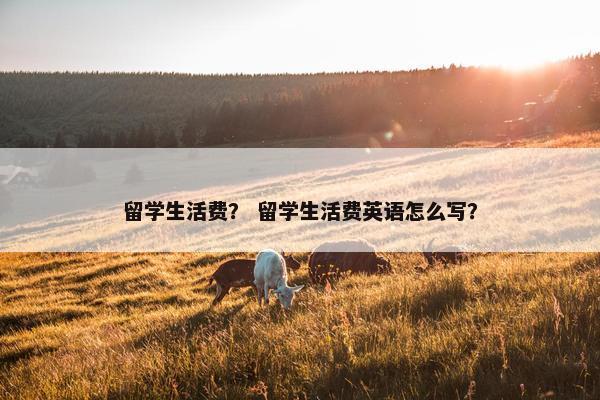 留学生活费？ 留学生活费英语怎么写？