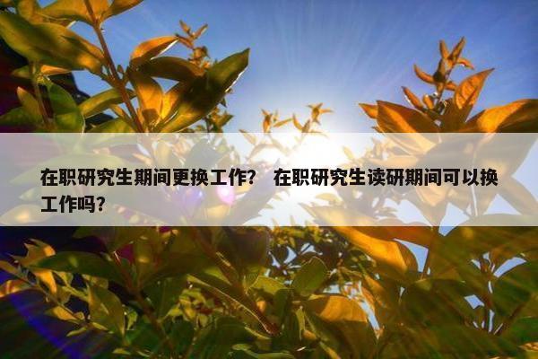 在职研究生期间更换工作？ 在职研究生读研期间可以换工作吗？