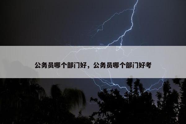 公务员哪个部门好，公务员哪个部门好考