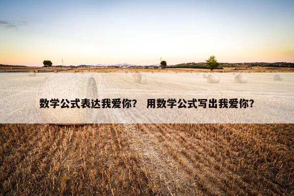 数学公式表达我爱你？ 用数学公式写出我爱你？