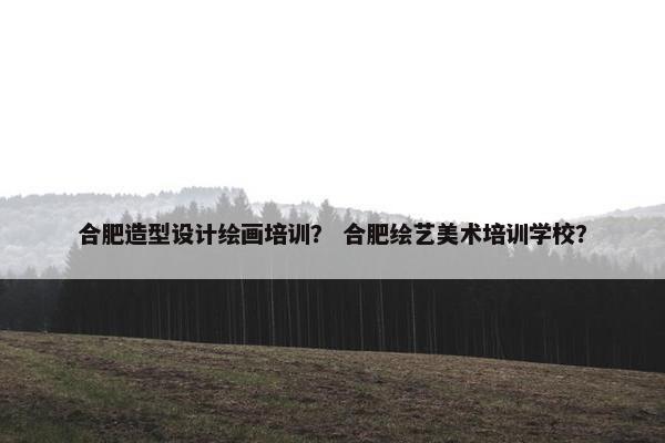 合肥造型设计绘画培训？ 合肥绘艺美术培训学校？