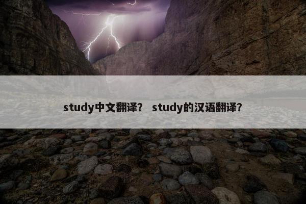 study中文翻译？ study的汉语翻译？