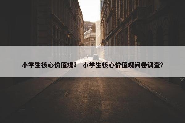 小学生核心价值观？ 小学生核心价值观问卷调查？
