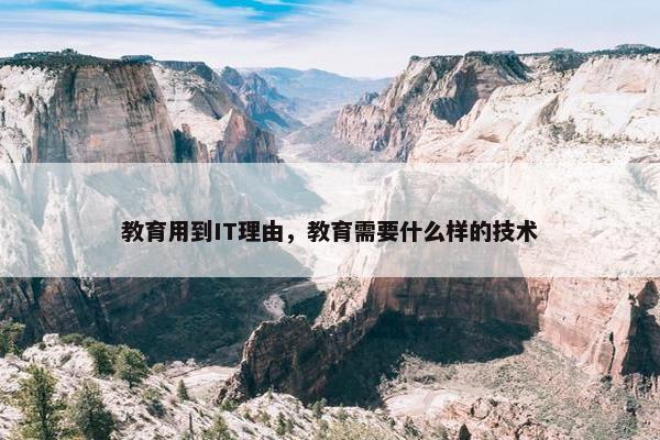 教育用到IT理由，教育需要什么样的技术