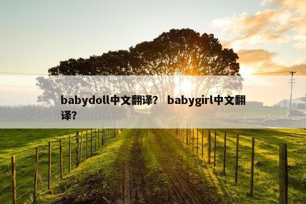 babydoll中文翻译？ babygirl中文翻译？