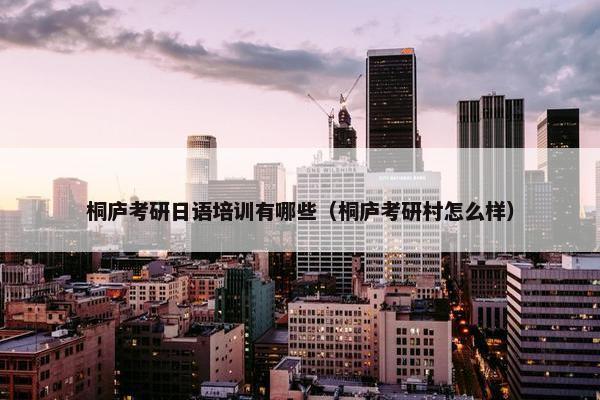 桐庐考研日语培训有哪些（桐庐考研村怎么样）