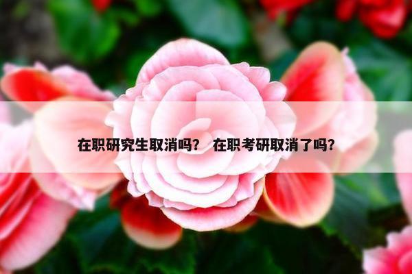 在职研究生取消吗？ 在职考研取消了吗？