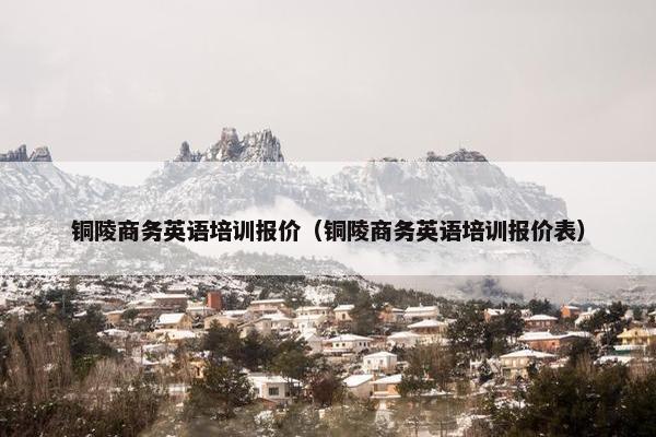 铜陵商务英语培训报价（铜陵商务英语培训报价表）