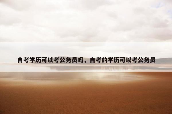 自考学历可以考公务员吗，自考的学历可以考公务员