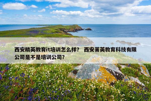 西安精英教育it培训怎么样？ 西安菁英教育科技有限公司是不是培训公司？
