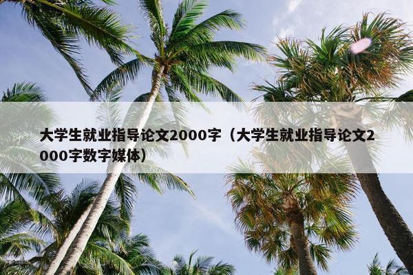 大学生就业指导论文2000字（大学生就业指导论文2000字数字媒体）